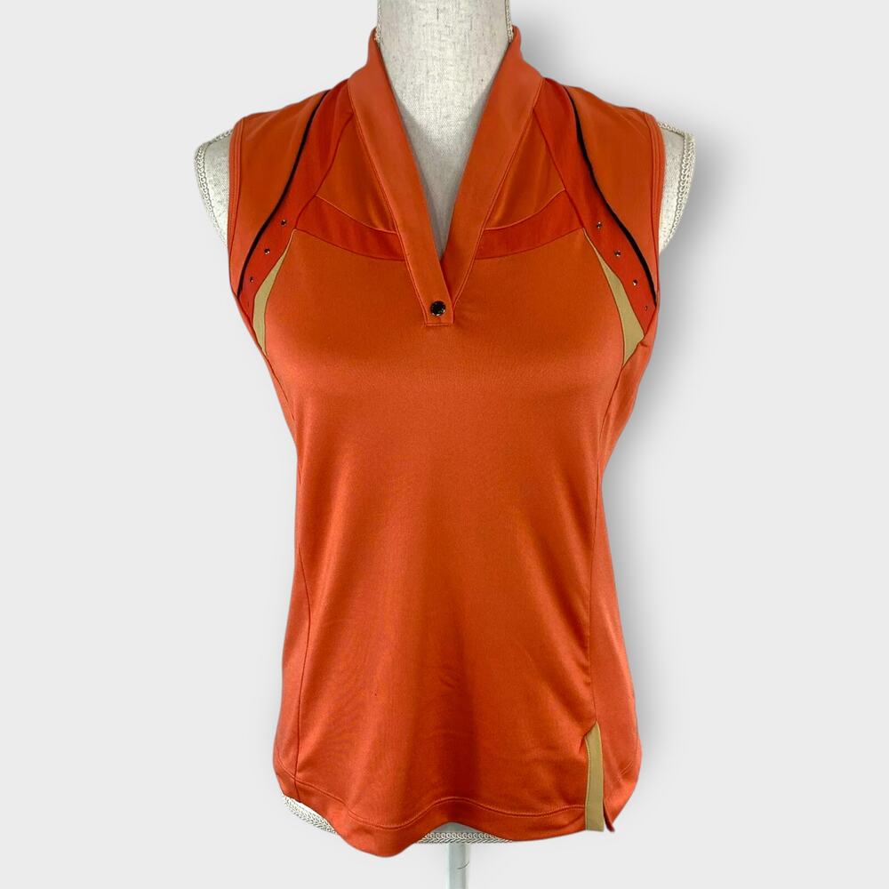 Tail Activewear Golf Shirt Athletic Wear Sleeveless Peach Stretch Size Small